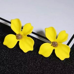 yellow orchid earrings
